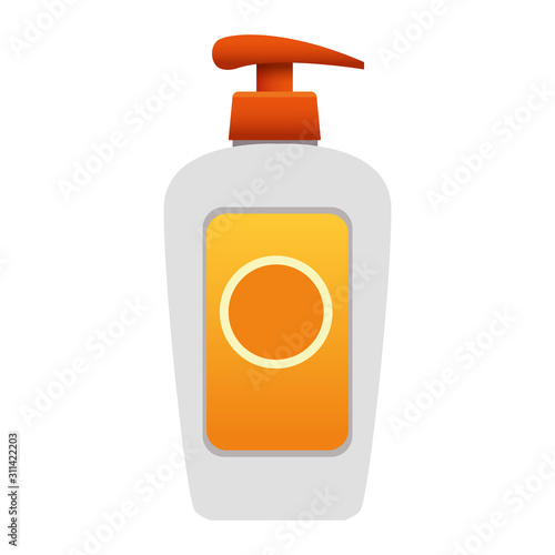 sunblock cream bottle icon, colorful design