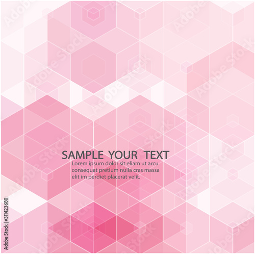 Light Pink vector pattern with colorful hexagons. Illustration of abstract hexagons on colorful surface.