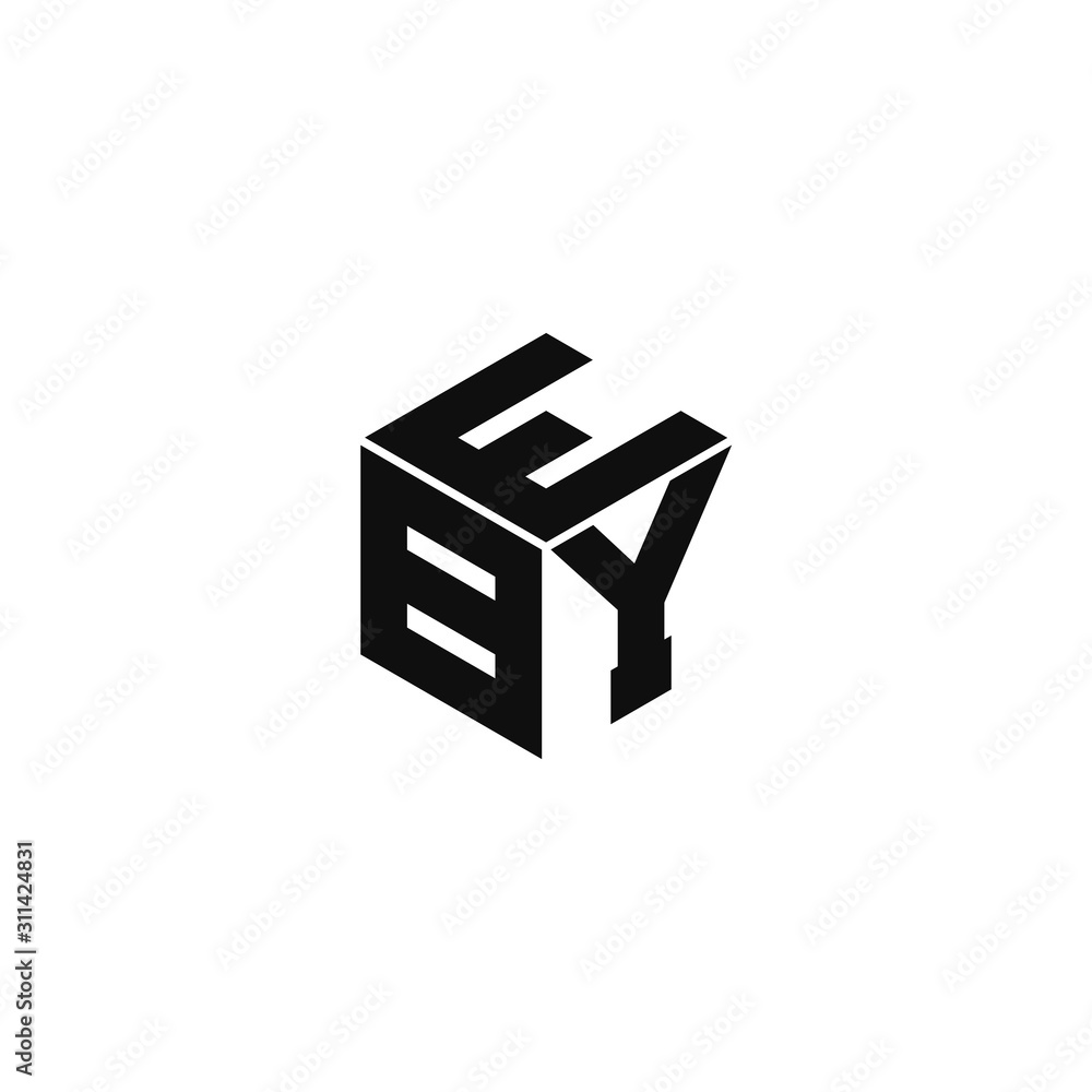 EBY triple cubic alphabet letter vector geometric font icon & Logo for your design. EBY triple cubic alphabet letter vector geometric font icon & Logo for your design.