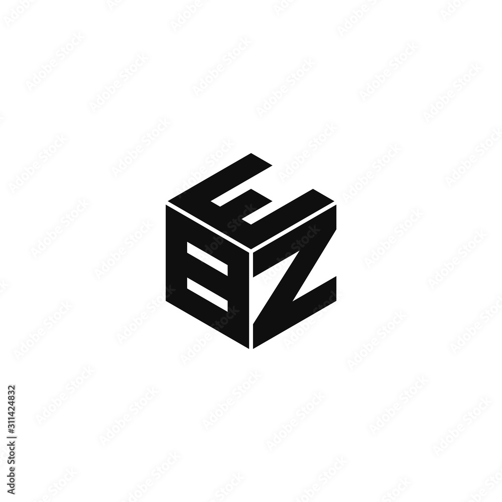 EBZ triple cubic alphabet letter vector geometric font icon & Logo for your design. EBZ triple cubic alphabet letter vector geometric font icon & Logo for your design.
