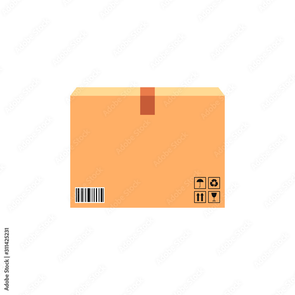Cardboard boxes. Product. Set. Cardboard packaging for the delivery of open and closed boxes with fragile signs. Vector illustration Cardboard boxes. Product. Set. Cardboard packaging for the delivery of open and closed boxes with fragile signs. Vector illustration