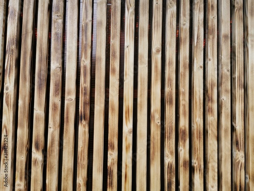 Wooden thin slats with trac...