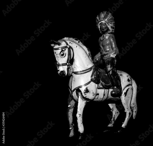 knight on horse old toy retro