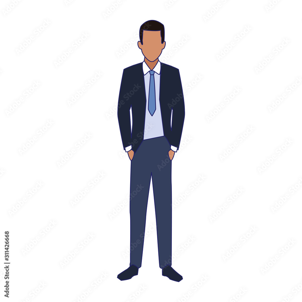 avatar young businessman standing icon