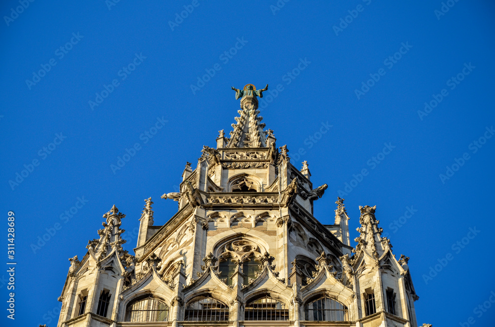 Detail of New Town Hall ( Neues Rathaus ), Munich, Germany