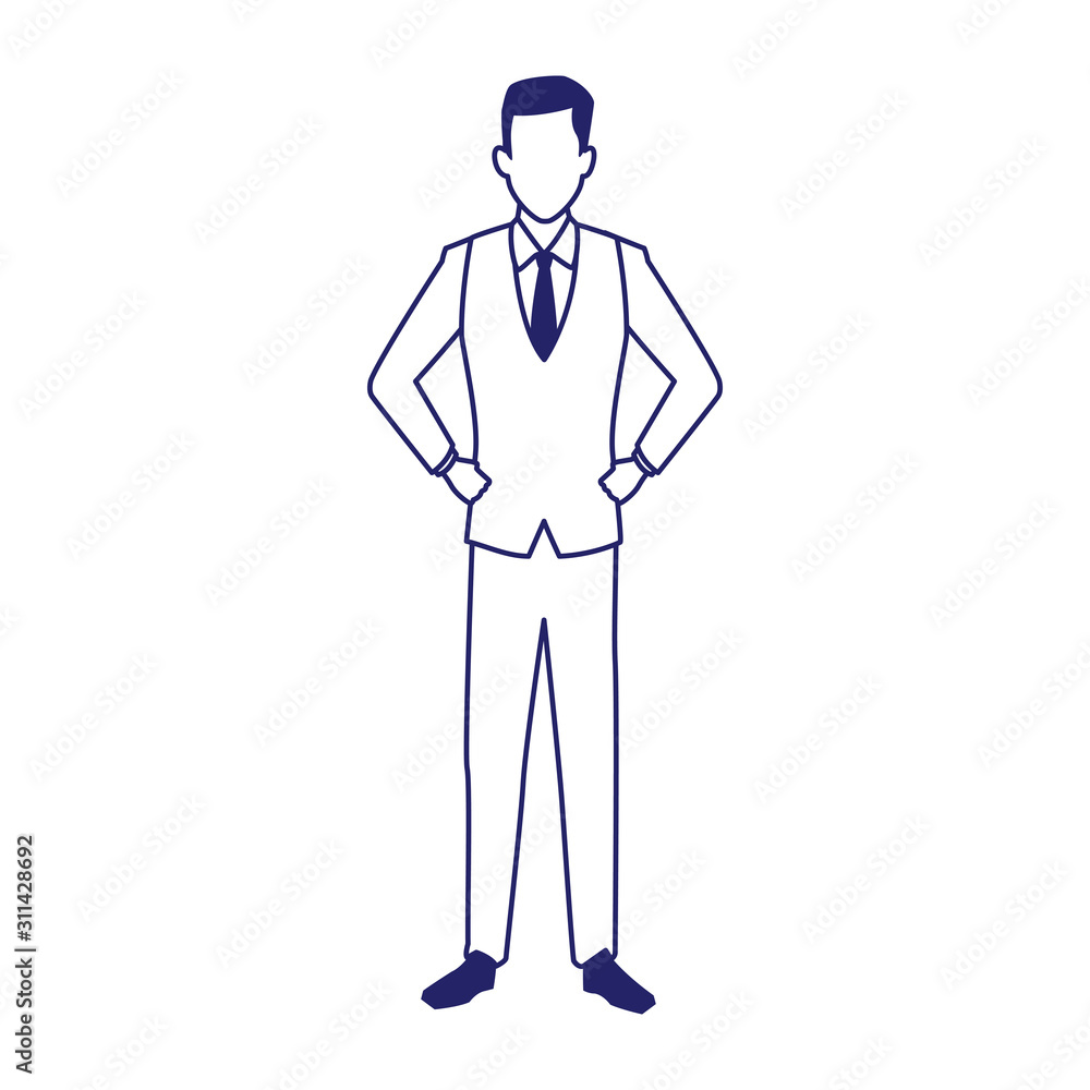 avatar businessman standing icon, flat design avatar businessman standing icon, flat design