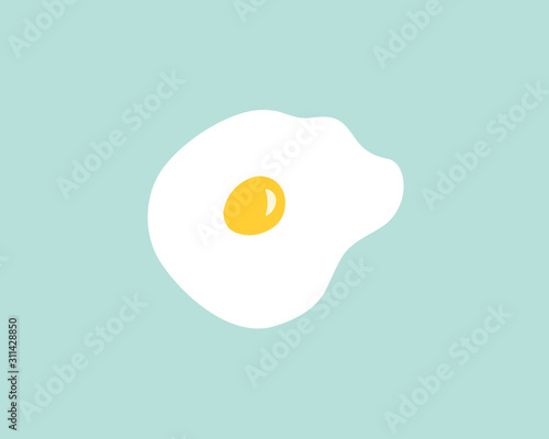 Cartoon drawing of an egg sunny side up, vector illustration