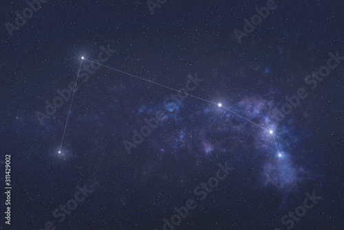 Obraz na płótnie Aries Constellation stars in outer space. Zodiac Sign Aries constellation lines. Elements of this image were furnished by NASA w salonie