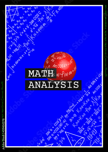 Mathematical formula creative background. Algebra and geometric symbols, graphic design elements. Vector Eps 10