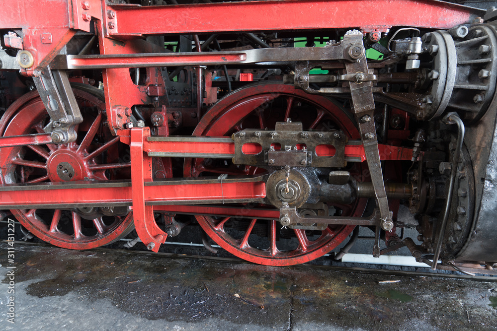 Antreibsgestänge einer Dampflokomotive Antreibsgestänge einer Dampflokomotive