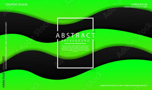 Abstract modern graphic element. Dynamical colored forms and waves. Futuristic design for poster, banner, flyer, ect. Colorful geometric background with mixing black and green color for landing page