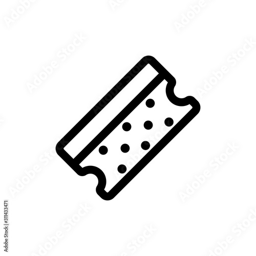 rag for cleaning the vector icon. A thin line sign. Isolated contour symbol illustration