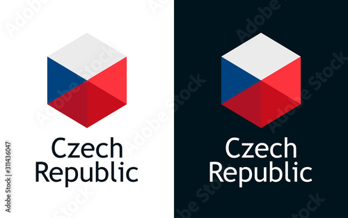 Czech Republic flag in Vect...