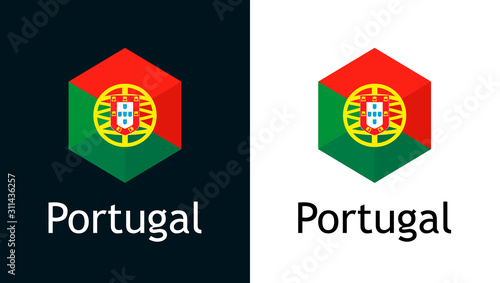 Portugal flag in Vector, Logo for Travel, Sport or Elections decoration.