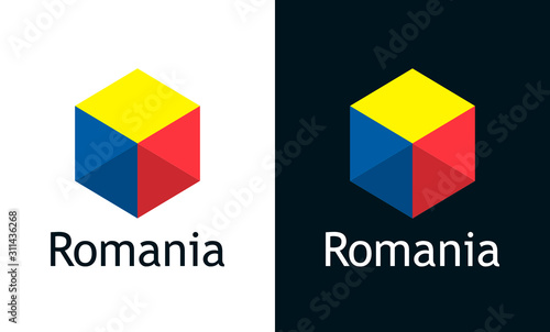 Romania flag in flat minima...