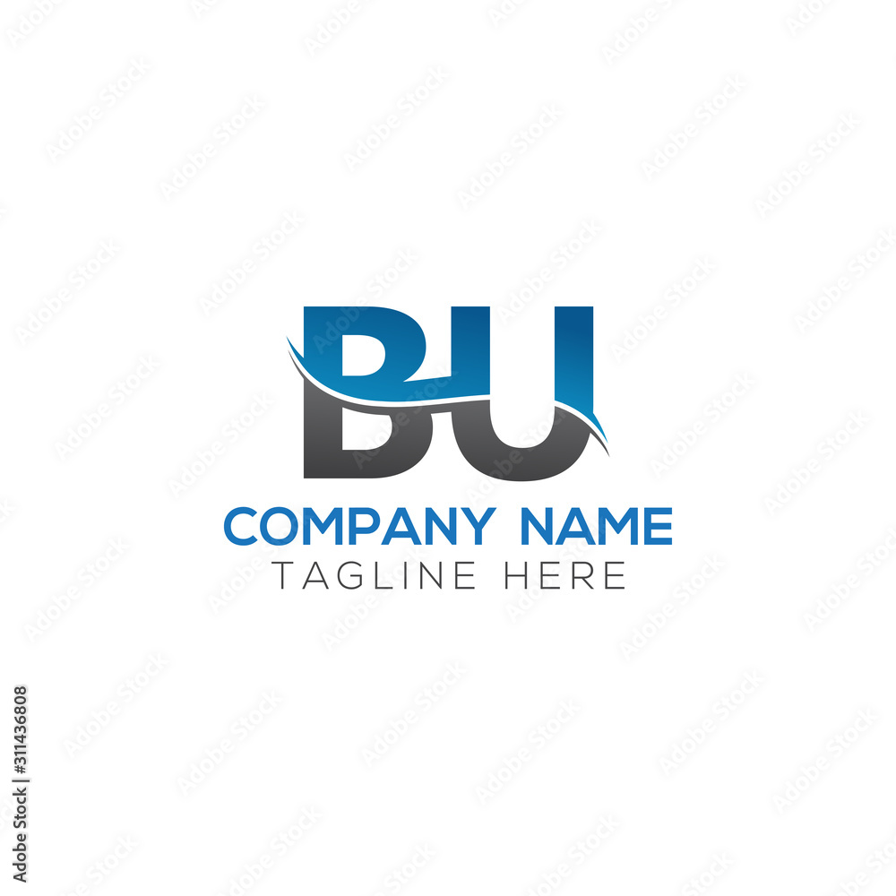 BU Letter Logo With Water Wave Business Typography Vector Template. Creative Abstract Letter BU Logo Design. BU Letter Logo With Water Wave Business Typography Vector Template. Creative Abstract Letter BU Logo Design.