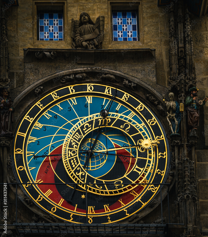 Old astronomical clock in Prague Czech Republic