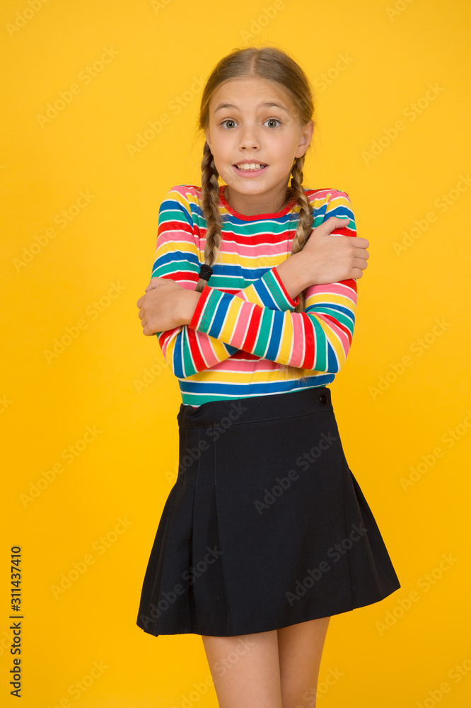 Just freezing here. Fashion shop. Must have accessory. Modern fashion. Kid fashion. Cute child trendy and fancy. Little girl wearing rainbow clothes. Emotional kid. Cold weather. Need warm clothes Just freezing here. Fashion shop. Must have accessory. Modern fashion. Kid fashion. Cute child trendy and fancy. Little girl wearing rainbow clothes. Emotional kid. Cold weather. Need warm clothes