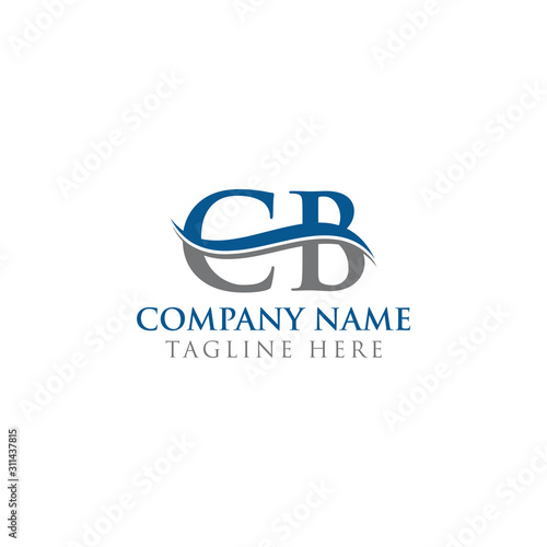 Initial CB Letter Logo With water wave Business Typography Vector Template. Creative Abstract Letter CB Logo Design.