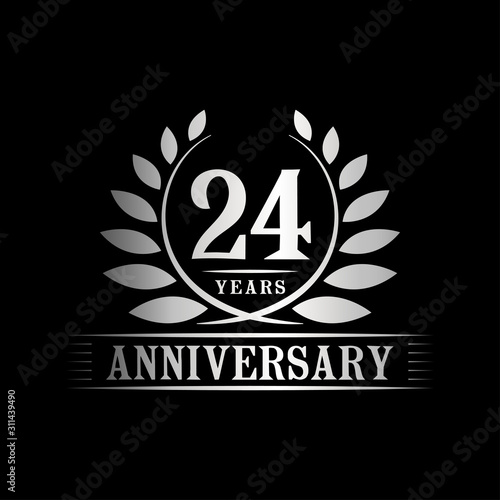 24 years logo design template. Anniversary vector and illustration template.