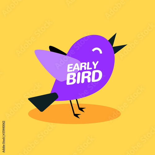 Early bird discount vector special offer sale icon. Early bird icon cartoon promo sign banner