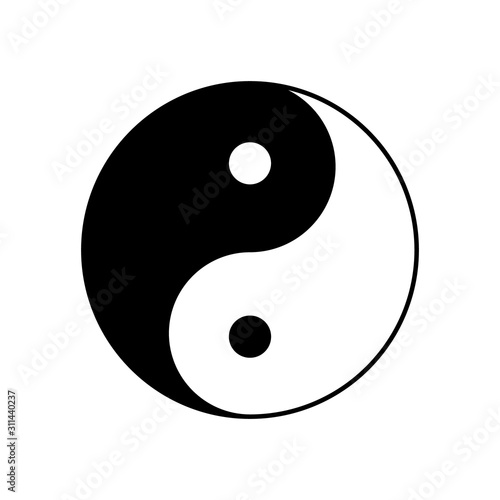 Yin yang vector symbol icon. Yinyang taoism chinese sign