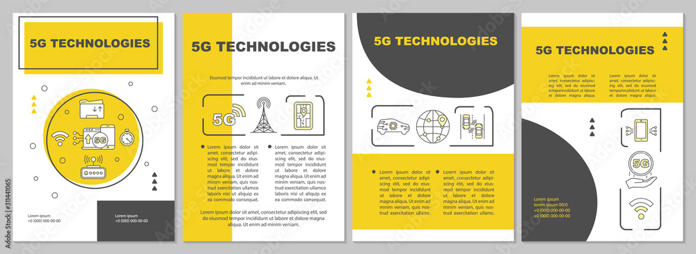 5G technologies brochure template. Flyer, booklet, leaflet print, cover ...