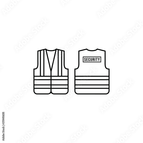 Security vest icon design. Safety symbol isolated on white background. Vector illustration