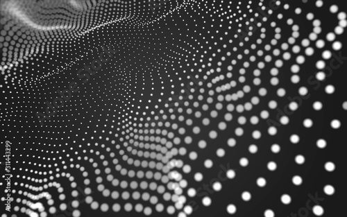 Abstract background. Molecules technology with polygonal shapes, connecting dots and lines. Connection structure. Big data visualization.