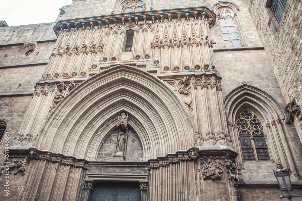 details of gothic architecture , facade of cathedral 