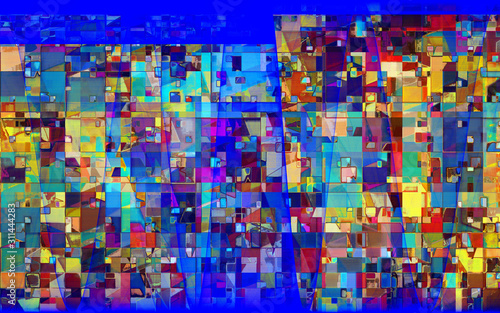 rendu numérique d'une composition abstraite rythmée par les couleurs © Pierre CANTE