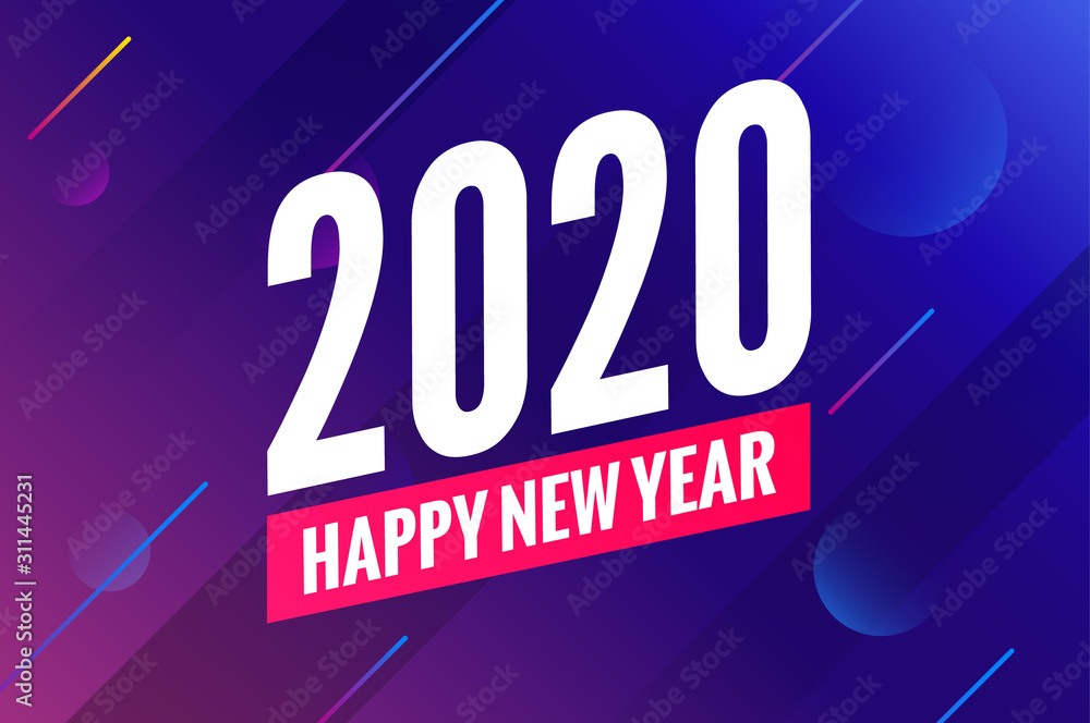 2020 new year happy eve party background. 2020 christmas vector poster design