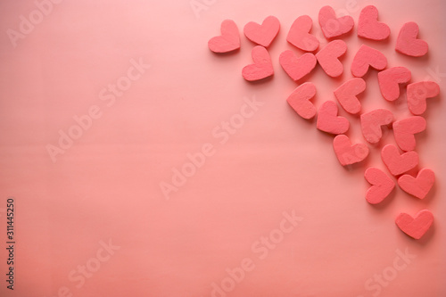 A lot of hearts on a pink background. Valentine's day concept.    © rashfoto