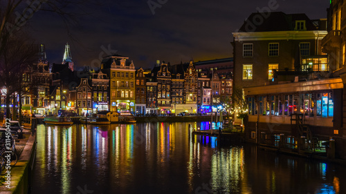 Amsterdam canals on a December night