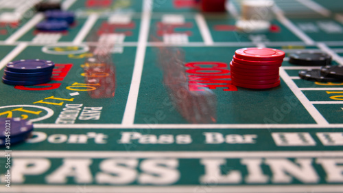 Rolling the dice on the craps casino table