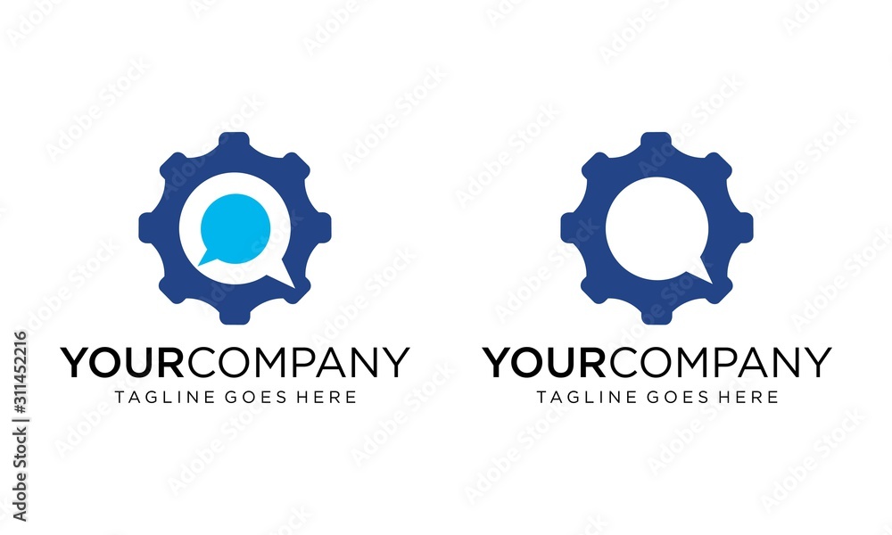 Gear and talk icon for logo design vector editable Gear and talk icon for logo design vector editable
