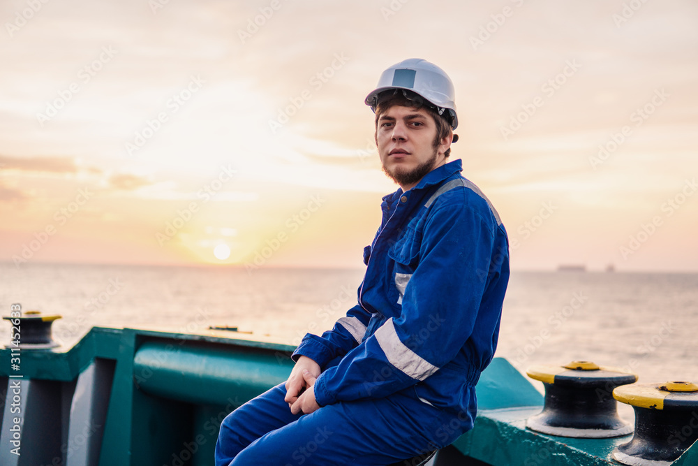 Marine Deck Officer Or Chief Mate On Deck Of Offshore Vessel Or Ship marine-deck-officer-or-chief-mate-on-deck-of-offshore-vessel-or-ship