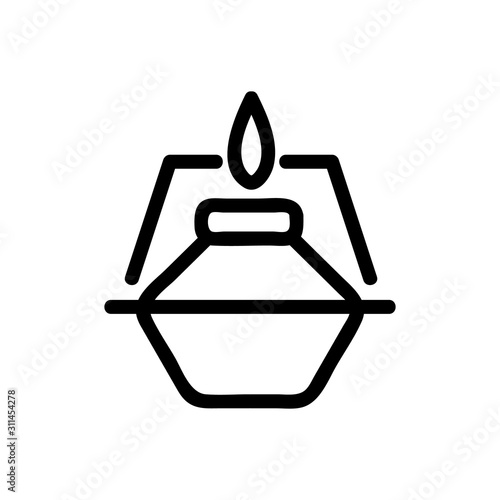 Lamp for burning icon vector. A thin line sign. Isolated contour symbol illustration