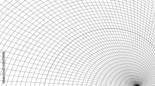 Fototapeta Naklejka Na Ścianę i Meble -  Abstract warped grid futuristic background vector design.