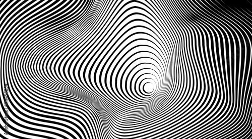 Optical illusion art abstract vector stripped background. photo