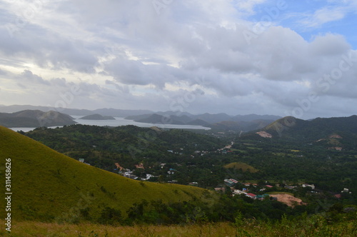 Aerial view of Coron from Mount Tapyas, Palawan, Philippines 