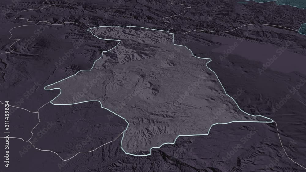 Kotayk, province with its capital, zoomed and extruded on the administrative map of Armenia in the conformal Stereographic projection. Animation 3D Kotayk, province with its capital, zoomed and extruded on the administrative map of Armenia in the conformal Stereographic projection. Animation 3D