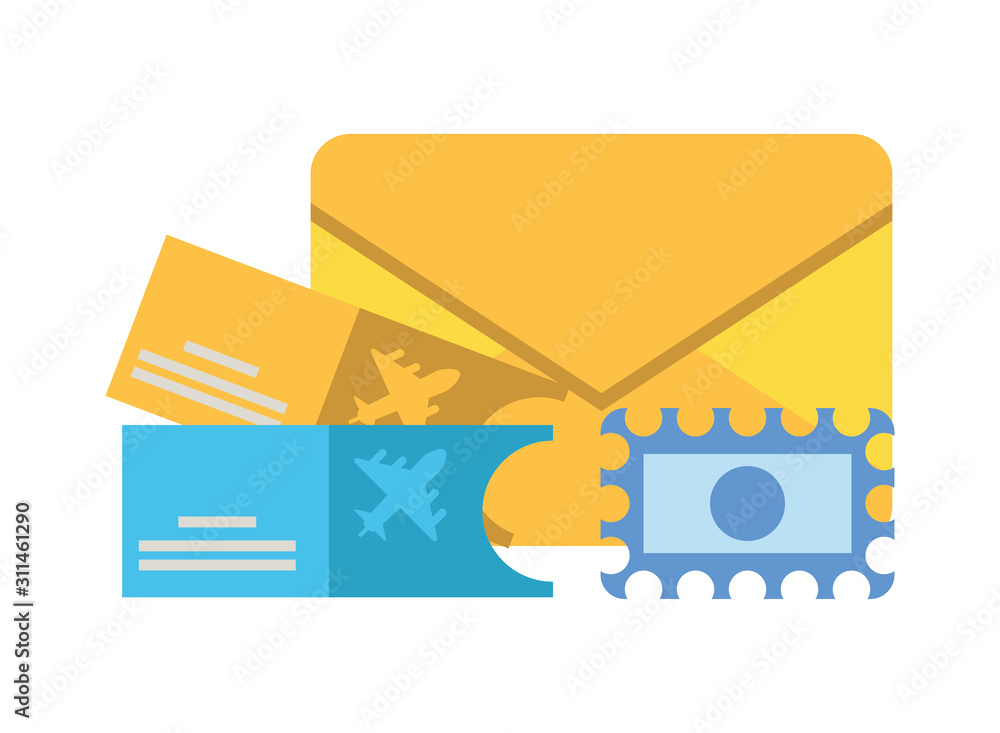 tickets flight documents isolated icon tickets flight documents isolated icon