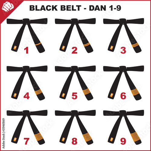 Colored belts for martial arts kimono set, dogi karate,bjj, judo, taekwondo, hapkido, karate.
