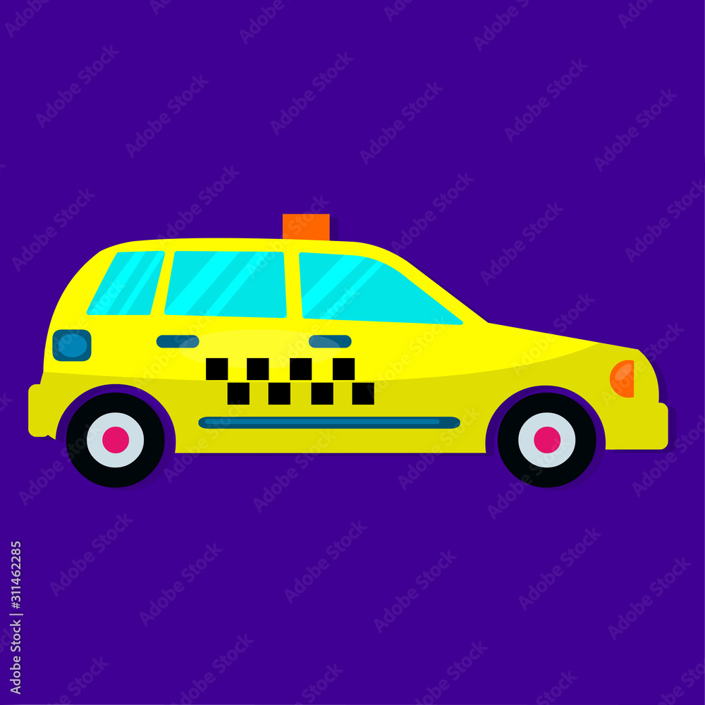 Fototapeta premium taxi car isolated vector illustration in flat style