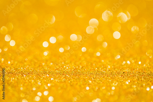 Abstract Golden glitter bokeh