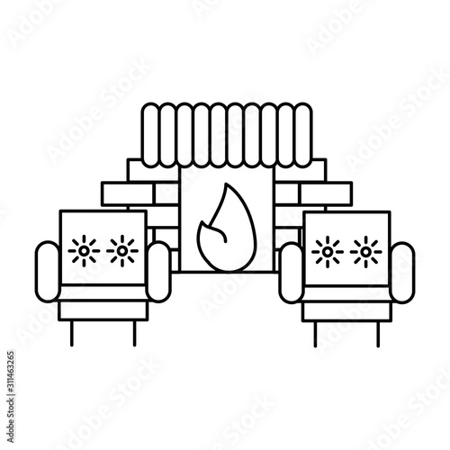 sofa livingroom forniture with chimney