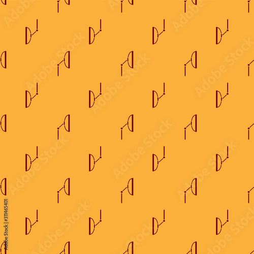 Red Windscreen wiper icon isolated seamless pattern on brown background.  Vector Illustration