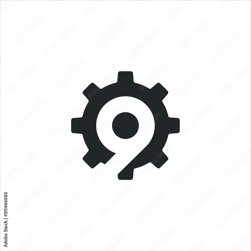 9 gear logo vector template download 9 gear logo vector template download