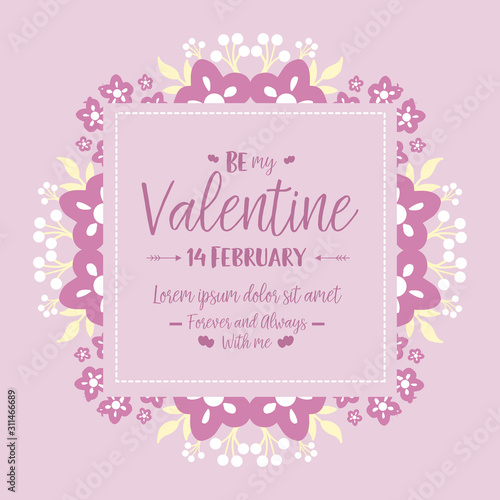 Beautiful frame, with ornate pink and white floral, for greeting card design happy valentine elegant. Vector © StockFloral